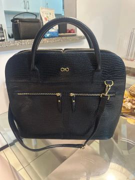 Bolsa de Couro Feminina Preta Couro e Cia