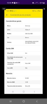 Celular Samsung Galaxy A21s Dual SIM 64GB 4GB RAM
