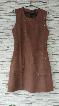 Vestido Suede Marrom Gata Bakana 