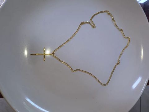 Cordão e pingente ouro 18 