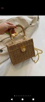 Bolsa de palha trançada