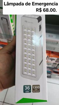 Lâmpada de Emergência 36 LEDs 1300 mAh