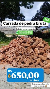 Carrada de pedra bruta 5M (leia a descrição)