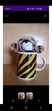 Caneca tigre pelúcia 