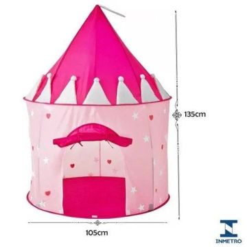 Barraca Toca Infantil Castelinho Tenda Rosa Dobrável