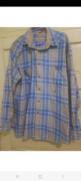 Camisa Tommy Hilfiger xadrez azul e bege