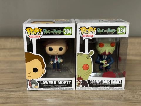 Funko Pop! Rick and Morty - Lawyer Morty e Cornvelious Daniel