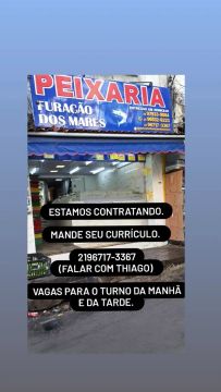 VAGA PARA PEIXEIRO PROFISSIONAL.