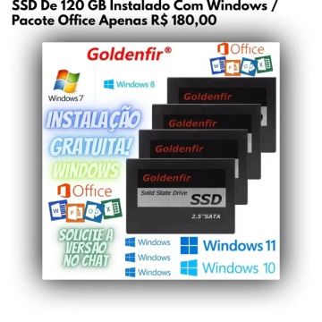 SSD De 120 GB Com Windows Instalado E Pacote Office !