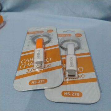 Cabo Carregador Chaveiro 3.0 para iPhone e Android