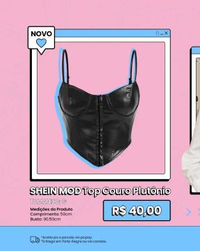 SHEIN MOD Top Couro