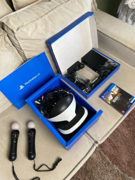 Playstation Vr Sony Completo + Controles Move e Jogo Resident Evil VII