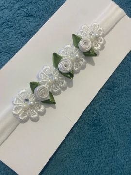 Faixa de cabelo para bebê com flores