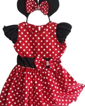 Vestido Minnie Vermelho com Bolinha