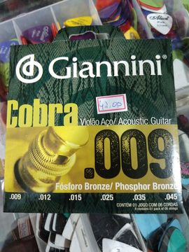 Encordoamento Giannini fósforo bronze 009