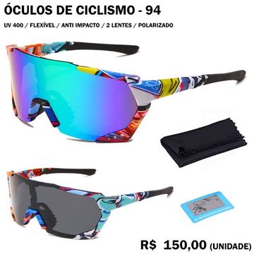 Óculos de Ciclismo Polarizado com Lente Espelhada