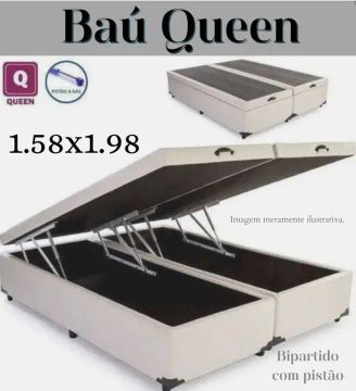 BOX BAU QUALITY  QUEEN COM PISTÃO AMORTECEDORES 