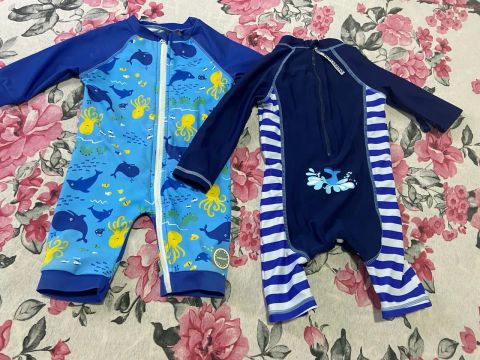 Kit de Macacão de Praia para Bebê - Tamanho P