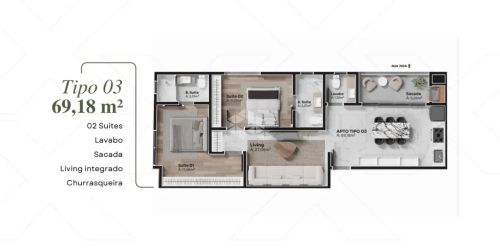 Apartamento em Tabuleiro Das Oliveiras