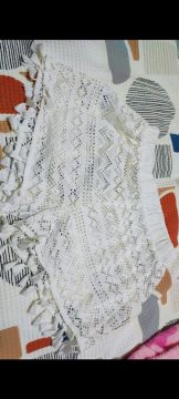 Short de renda branco praia 