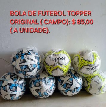 Bolas de Futebol Topper - Campo - Novas - R$ 85,00