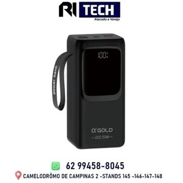 PowerBank Carregador Portátil Turbo 50000mAh Compacto Display Digital 22.5W 