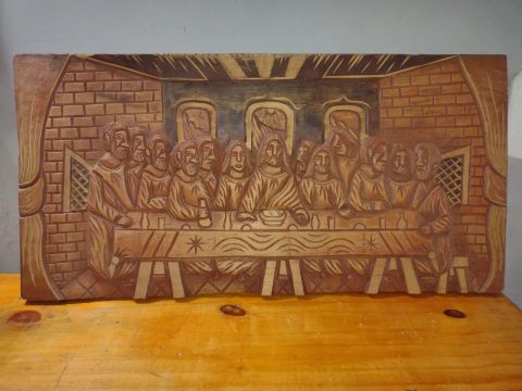 Quadro em madeira da Última Ceia