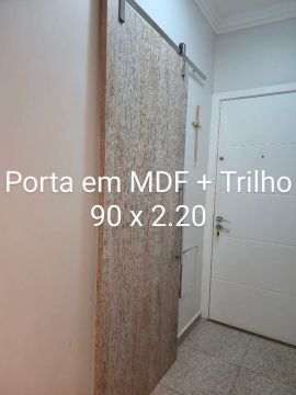 Porta de correr em MDF com trilho 90x220