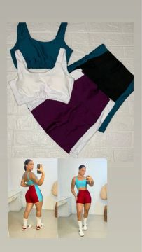 Conjunto cropped e short feminino - vários modelos