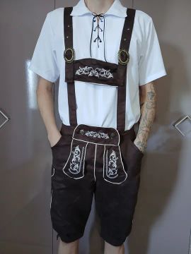 Conjunto Traje Alemão Oktoberfest Oficial - Camisa e Calça