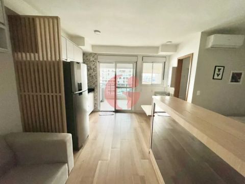Apartamento mobiliado para locação com 01 quarto e 01 vaga de garagem - 40m² no bairro Jar