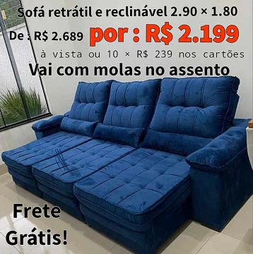 Sofá retrátil e reclinável 2.90 x 1.80,  na promoção ! Frete Grátis!