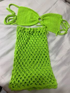 Conjunto de Crochê Neon Tamanha U