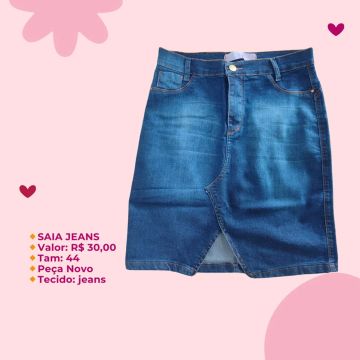 Saia Jeans - Tamanho 44 - Nova