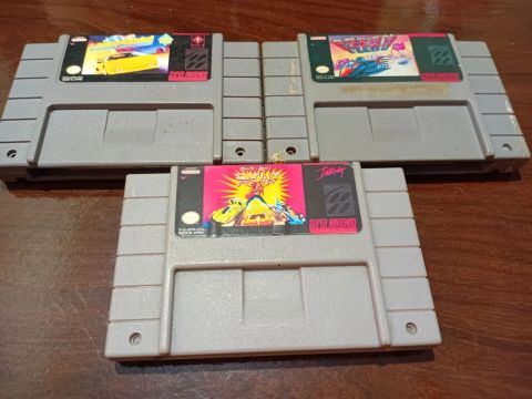 Lote 03 ótimos jogos jogos de Corrida de Super Nintendo