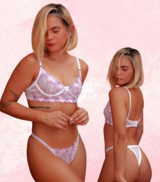 Conjunto em tule bordado 