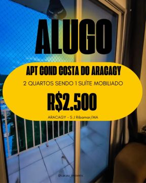 Apt mobiliado Costa do Aracag47 metros quadrados com 2 quartos em Araçagy - São José de Ri