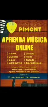Aula de violao Guitarra baixo teclado piano cavaquinho ukulele e bateria 