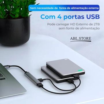 Hub Usb 3.0 Tipo C 4 Portas Usb 3.0 Type C Para Computador Celular Tablet Notebook 5 Gbps 