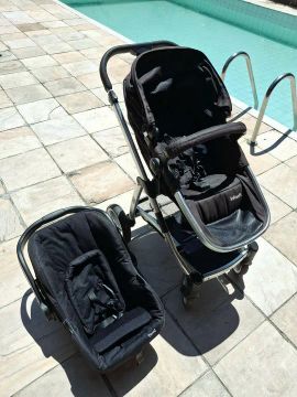 Carrinho de bebe Travel System Epic Lite Duo Black Deep Infantil