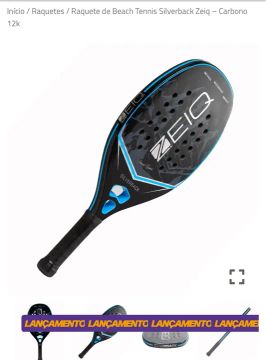 Raquete de Beach Tennis Silverback Zeiq - Carbono 12k