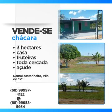 Chácara com 3 hectares em Vila do V