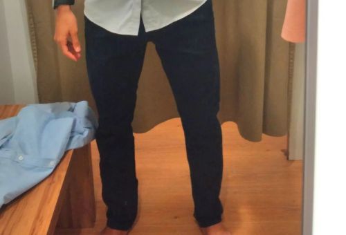 Calça Social em sarja - Azul marinho