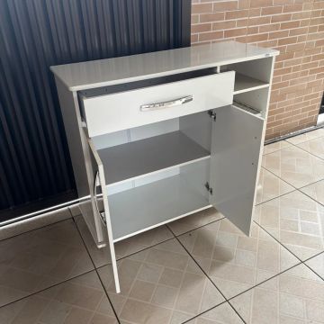 Armário Branco com 1 Porta e 1 Gaveta