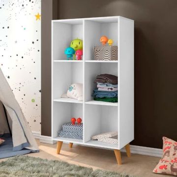 Estante Montessoriana 130 6 Nichos Branco 1233 J A Moveis - Entrega Rápida!