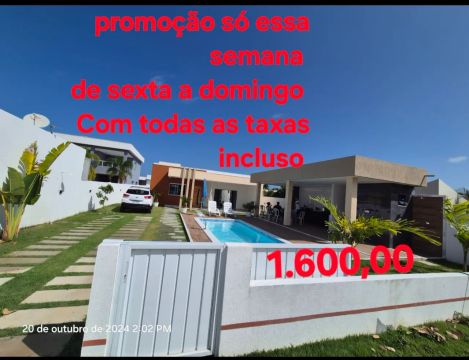 Casa com piscina aluguel temporada em Barra de Jacuípe