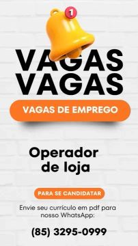 Operador de Loja / Vendas (Com experiência em PET SHOP)