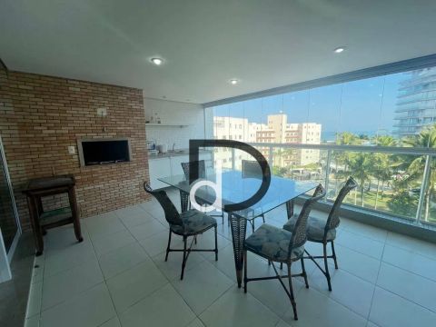 Apto pé na areia com vista para o mar e 4 suítes p/ venda e locação anual em Riviera de Sã