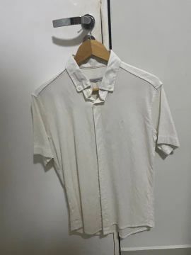 Camisa linho branca Porto braive de manga curta