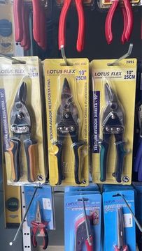 Kit com 3 Tesouras para Chapa Corte Reto Direito Esquerdo Tipo Aviação 10'' 250mm Lotus